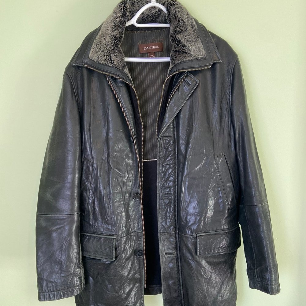 Danier leather jacket with faux fur